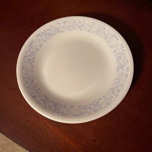 Corelle White Plate with Blue Floral Design